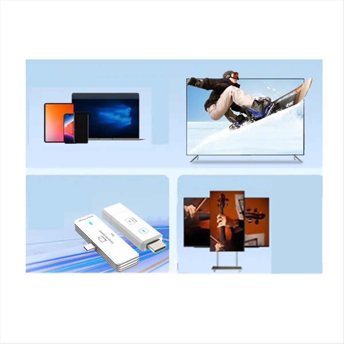 T1505C-Wireless -Compatible Transmitter 1080p HD Video 5G Remote Screen Projector Type-C Mini Portable HOT