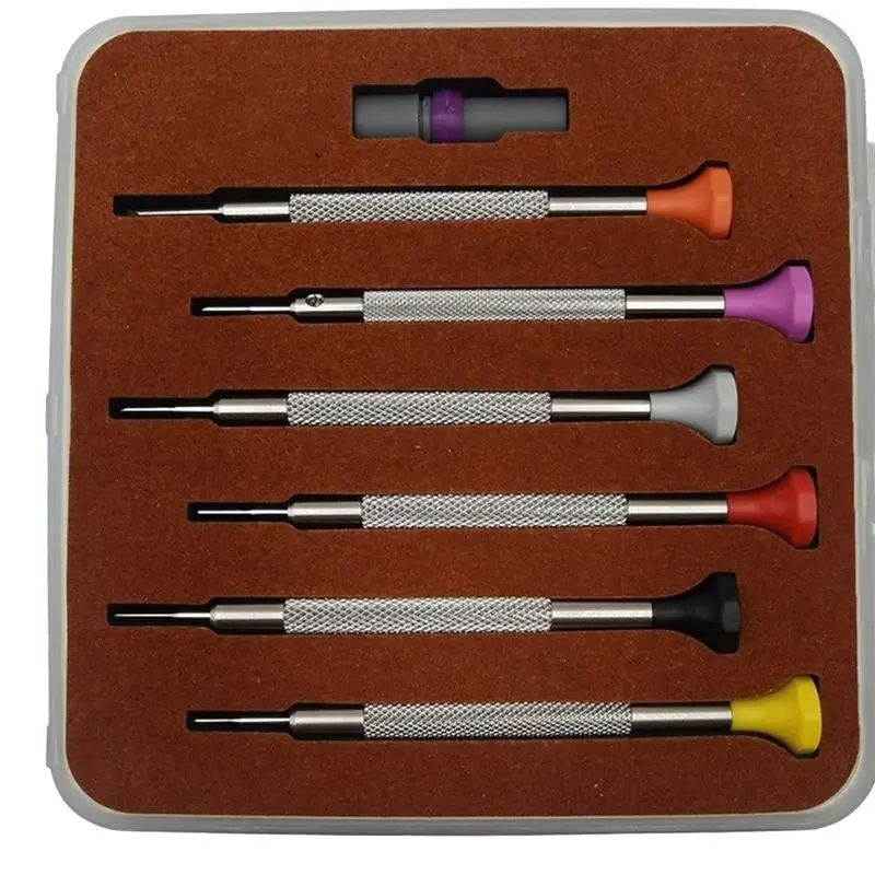 Y42A-6Pcs Watch Repair Screwdrivers Kit For 3135 2135 Movement Repair Screwdriver T0.8-1.0-1.2-1.4-1.6-1.8 Watchmakers Tool