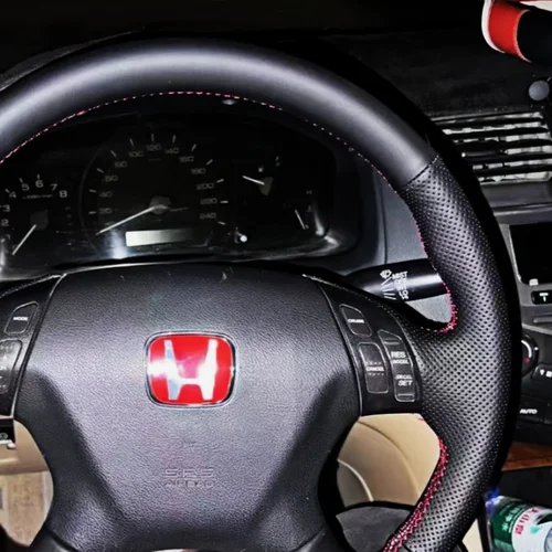 Imagen 2 del producto Personalización de accesorios para volante de coche, costura a mano, cuero genuino para Honda Accord 7th 2003 2004 2005 2006 2007