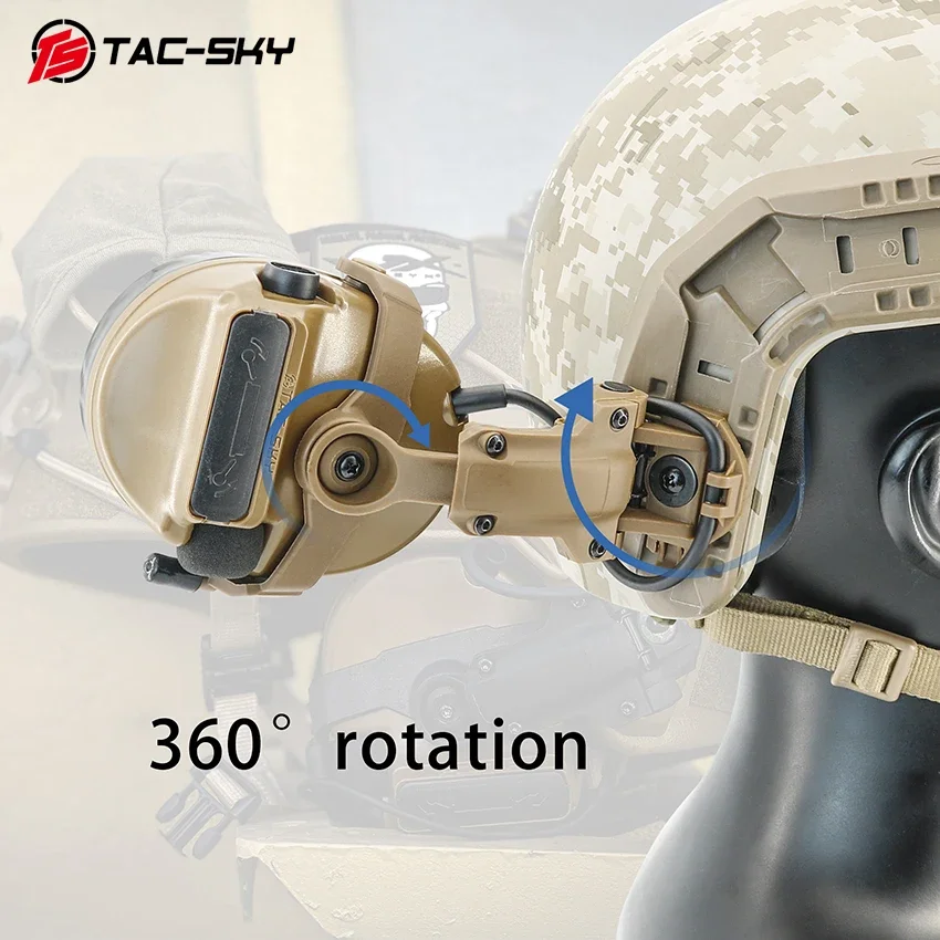 TAC-SKY Supporto per cuffie tattico Adattatore per casco ARC Rail per cuffie da tiro elettroniche serie COMTA Cuffie antirumore