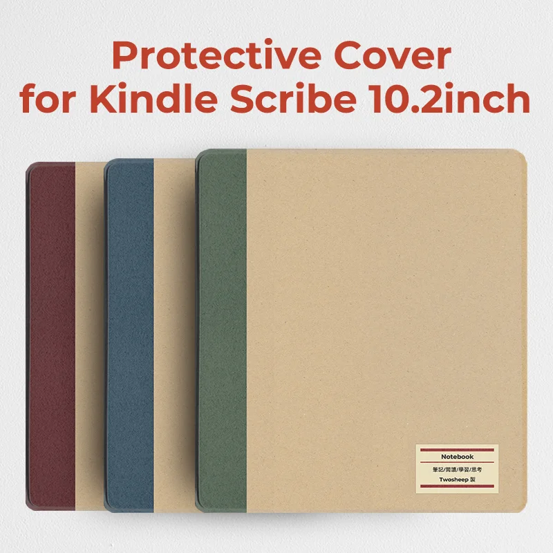 Twosheep Case for Kindle Scribe 2024 and 2022 Hard Shell Magnetic Flip Auto Sleep Wake with Pen Holder 10.2-inch Notebook Style