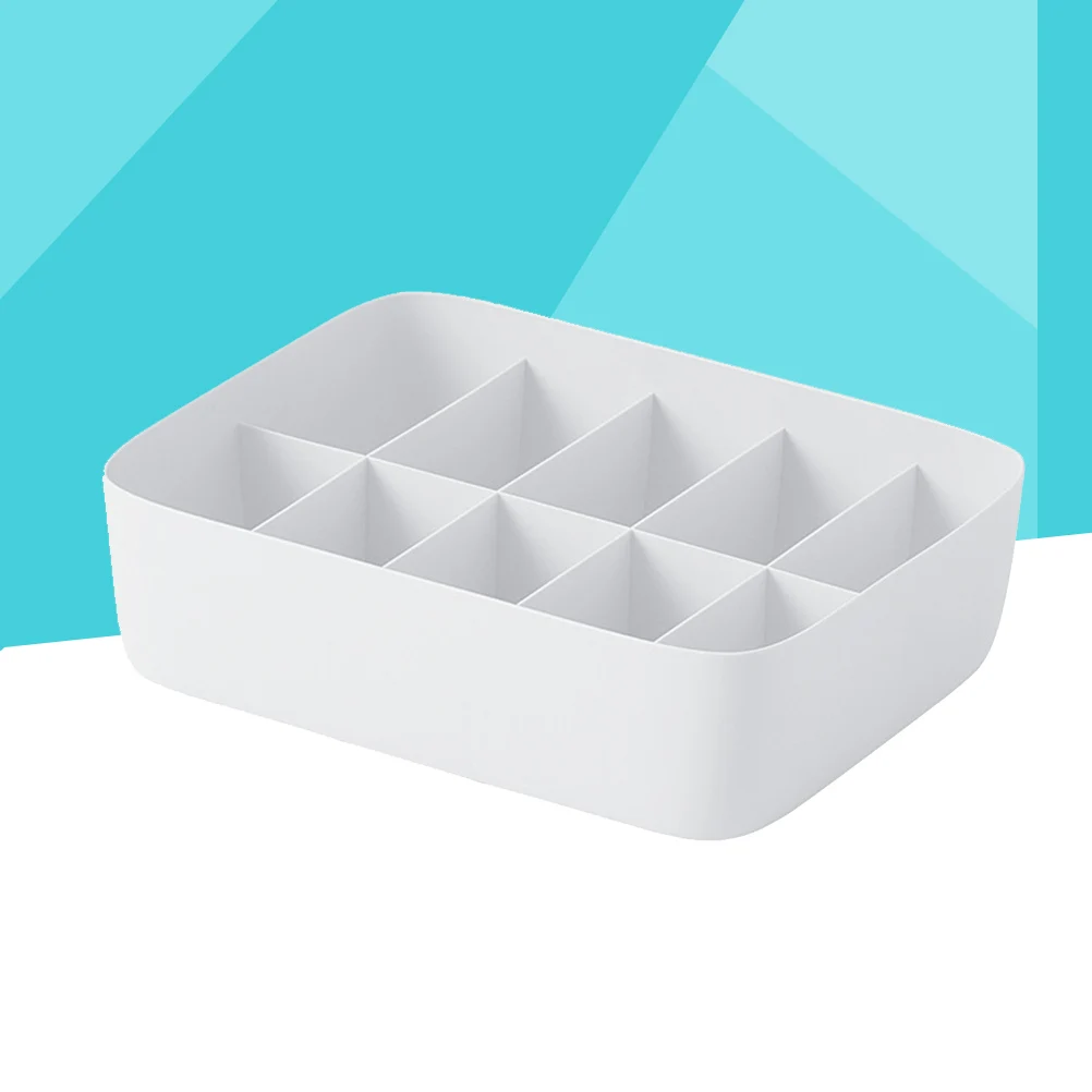 

Underwear Storage Box Plastic Storage Basket Stackable Storage Container with 10-Compartment Divider for Bra Panties Socks(White