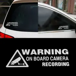 New Decor Car Sticker Warning On Board Camera Recording Auto Vinyl Sticker Window Decor Gift