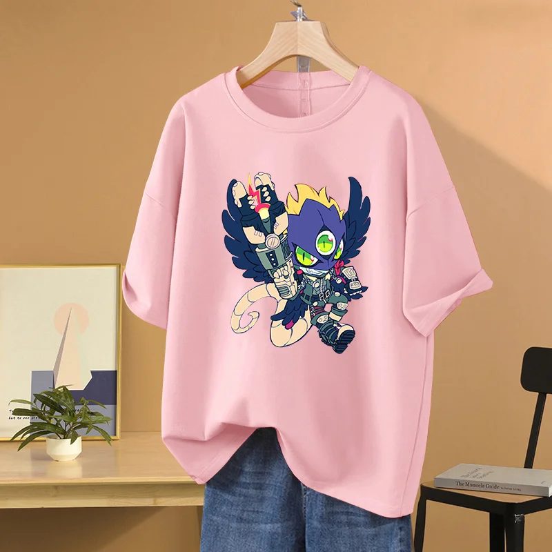 Anime Digimon Beelzebumon T-shirt Tailmon printed casual sports street male and female student role-playing clothing T-shirt