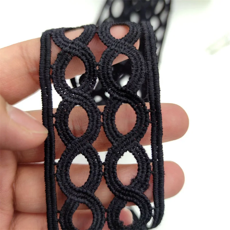 16/30/40mm wide Water Soluble White Black Lace Ribbon DIY Sewing Lace Fabric Accessories Dress Curtain Clothing Wrapping lace