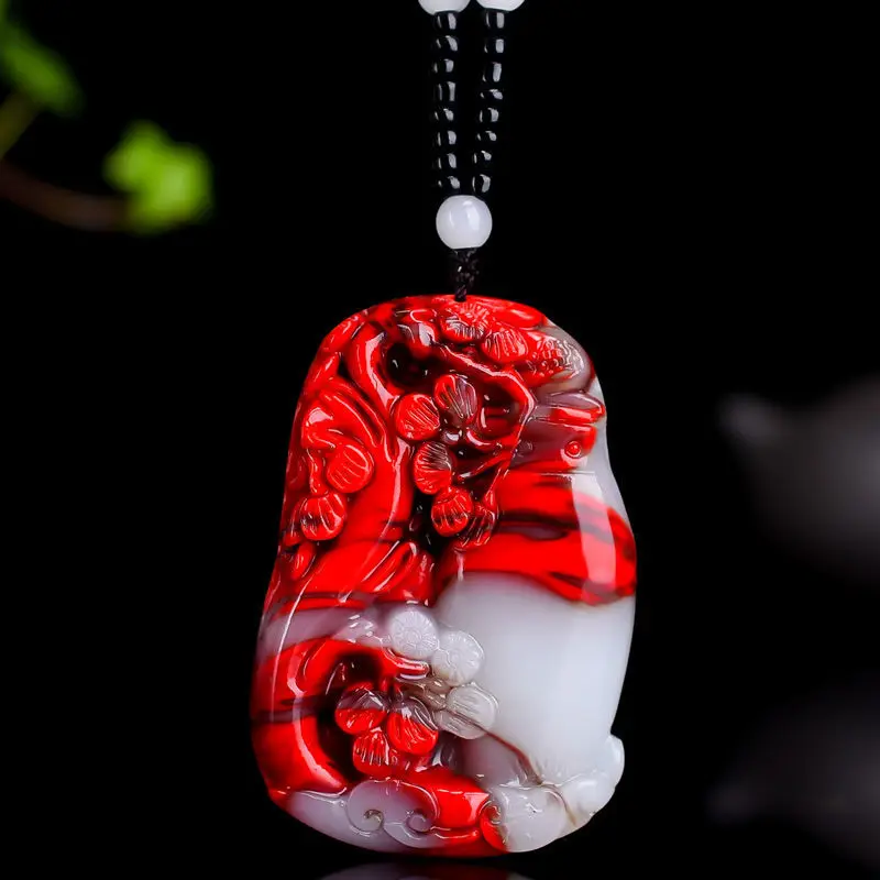 Xinjiang Hetian Jade Blood Jade Vase Pendant for Men and Women In Peace Pendant