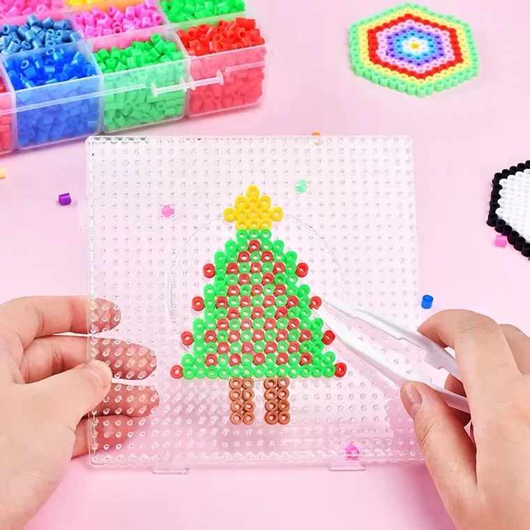 5mm Hama Beads Toy DIY  Beads Tool Educational Tangram Jigsaw Puzzle Pegboard Template Kids Игрушки Для Детей