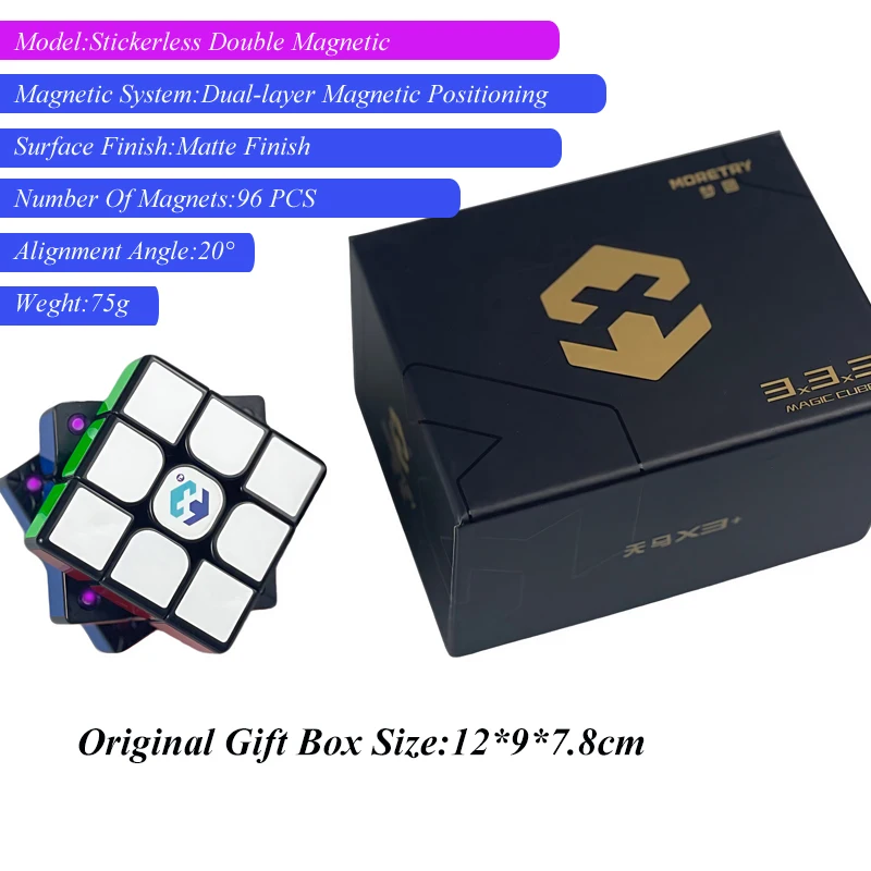 3x3 Speed-Cubing Fidget Toys Cubo Magico Competition Classic Puzzle Double Magnetic Stickerless Professional Matte Finish Cube