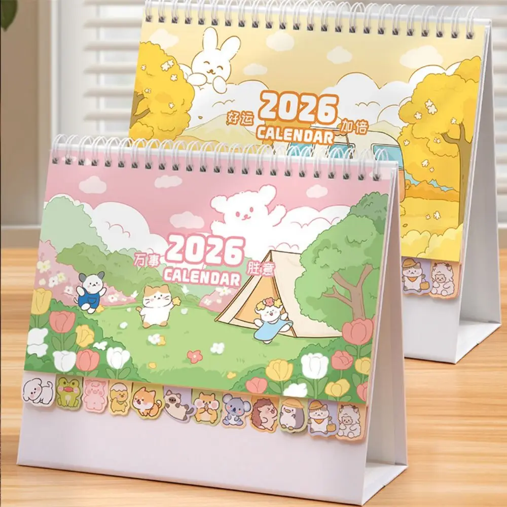 

Cartoon Animals 2026 Desk Calendar Memo Notes Coil Binding Monthly Calendar One Month to View Monthly & Daily Planner School