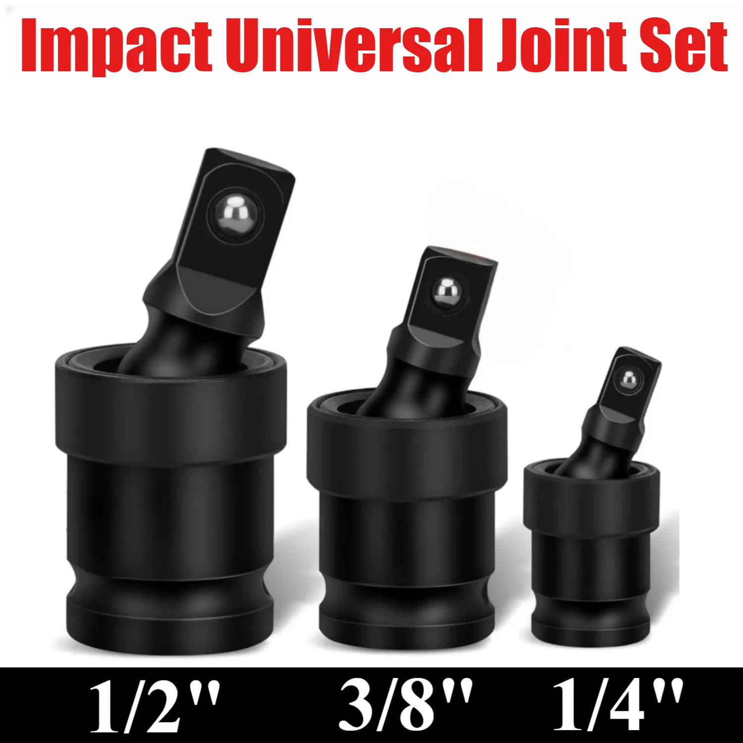 Air Cannon Pneumatic Universal Joint-Socket Swivel Set 360 Degree Rotary Joint Electric Wrench Socket Extension Set 1/2 3/8 1/4