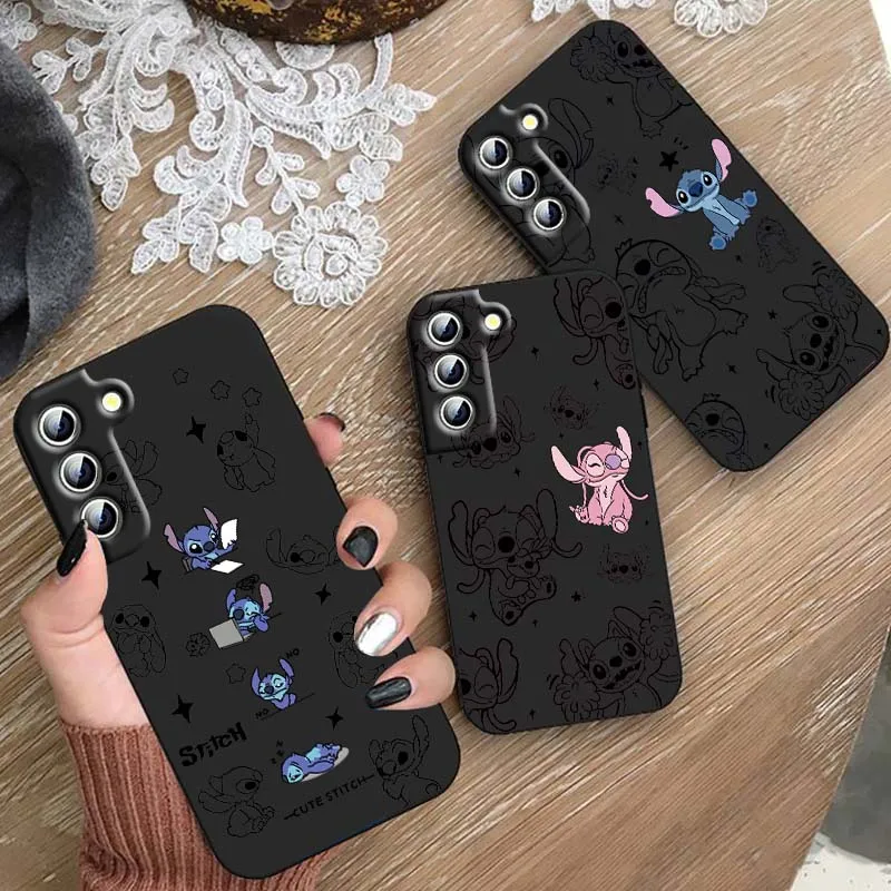 

Disney Angel Stitch Cute Art For Samsung Galaxy S25 S24 S23 S22 S21 S20 S10 S10e S9 Ultra PLus Lite FE 4G 5G Black Phone Case