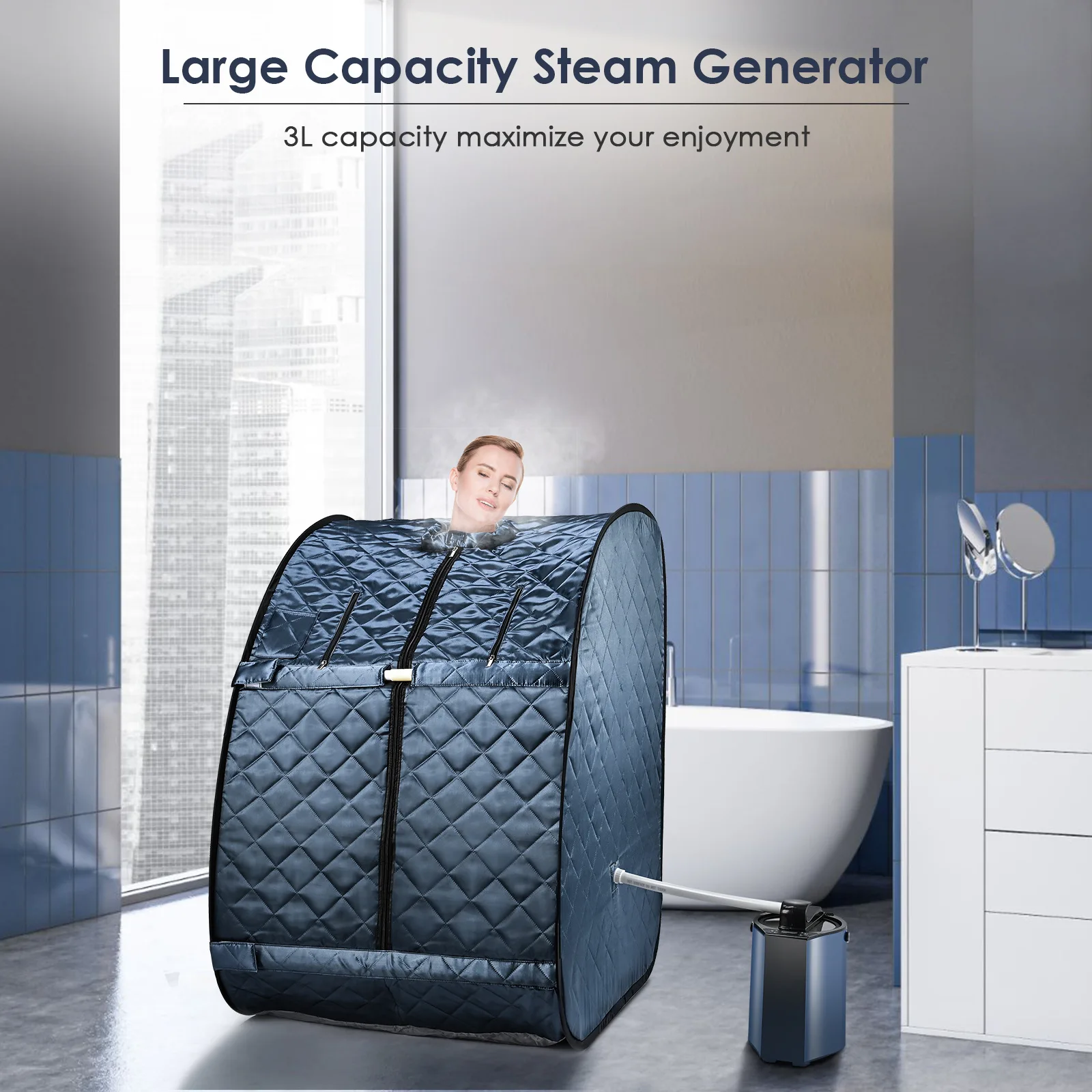

Customizable Steam Box Household Steam Room Adult Single Full Moon Steam Engine Sauna Box Fumigation Body