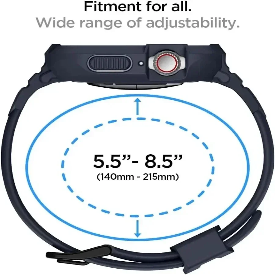 Rugged Armor Pro Designed for Apple Watch Ultra 2 49mm Rubber Case with Band Series 9/8/SE2/7/6/SE/5/4 45 44mm 41mm 40mm Correa