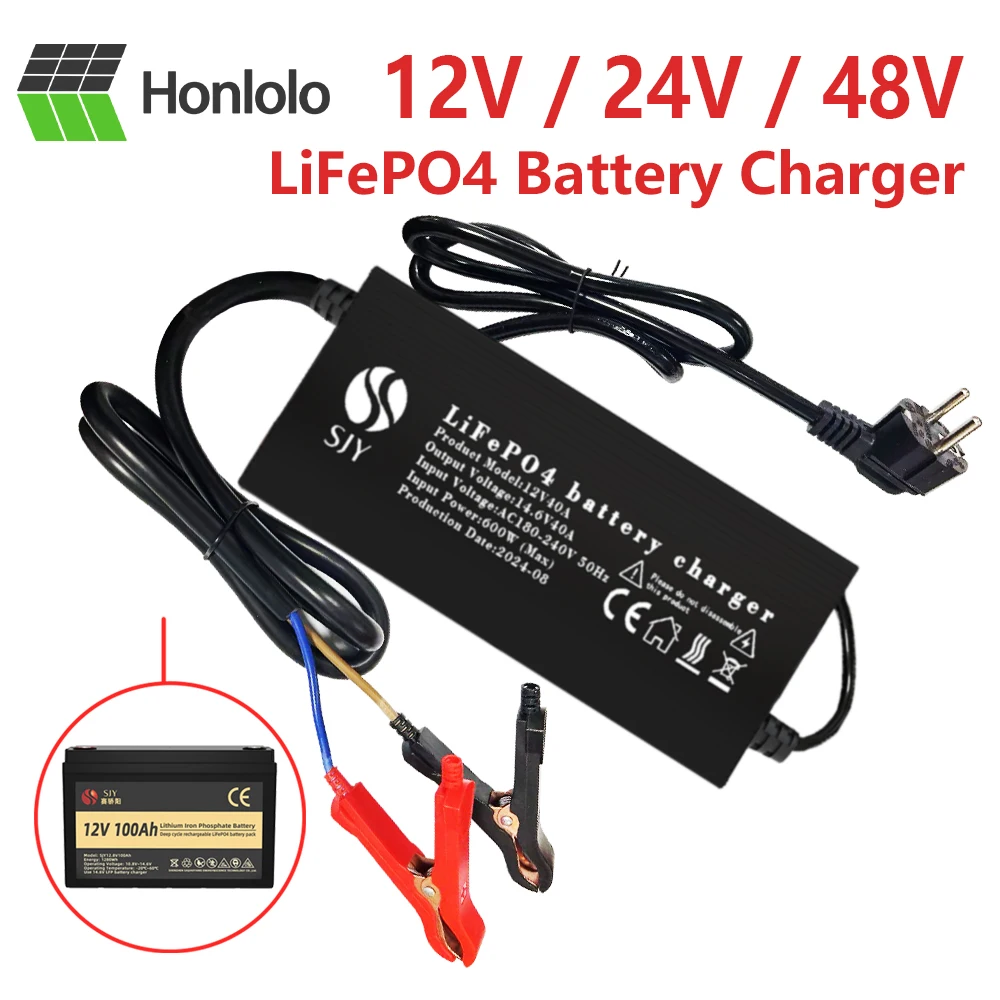 Lithium iron phosphate battery charger 14.6V40A 29.2V30A 58.4V30A，Support 12V, 24V, 48V LiFePO4 Battery