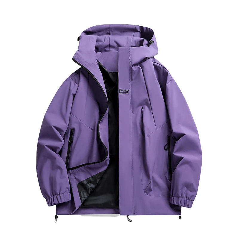 

SMILEISLAND Уличная ретро простая вышитая куртка с капюшоном Уличная спецодежда Повседневная одежда из полиэфирного волокна Подставка для молодежи Ja...