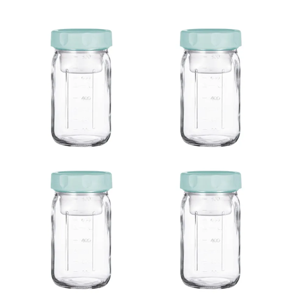 

4 Pack 32 Oz Glass Salad Jars Built-in Sauce Cup Leak-proof Mason Jars with Scale Marking Transparent Meal Prep Container School