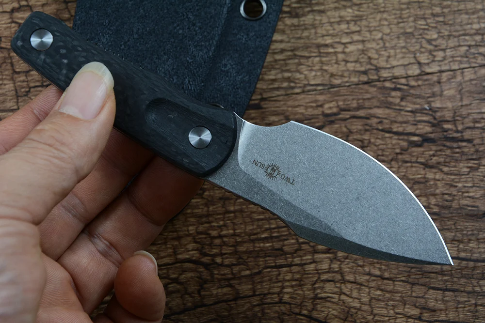 TWOSUN TS542 Fixed Knife 2.9 Inches M390 Blade Kydex Sheath Outdoor Camping Hunting Tool EDC