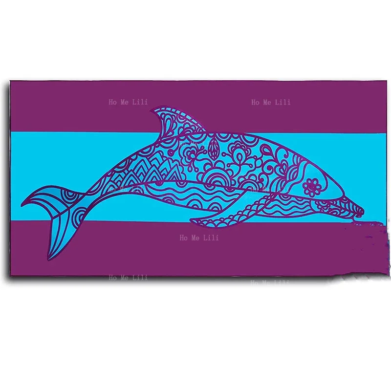 Mermaid Princess Pink And Purple Dolphins Blue Quick Drying Towels Sand Proof Free Lightweight For Swim Pool Travel Accessories