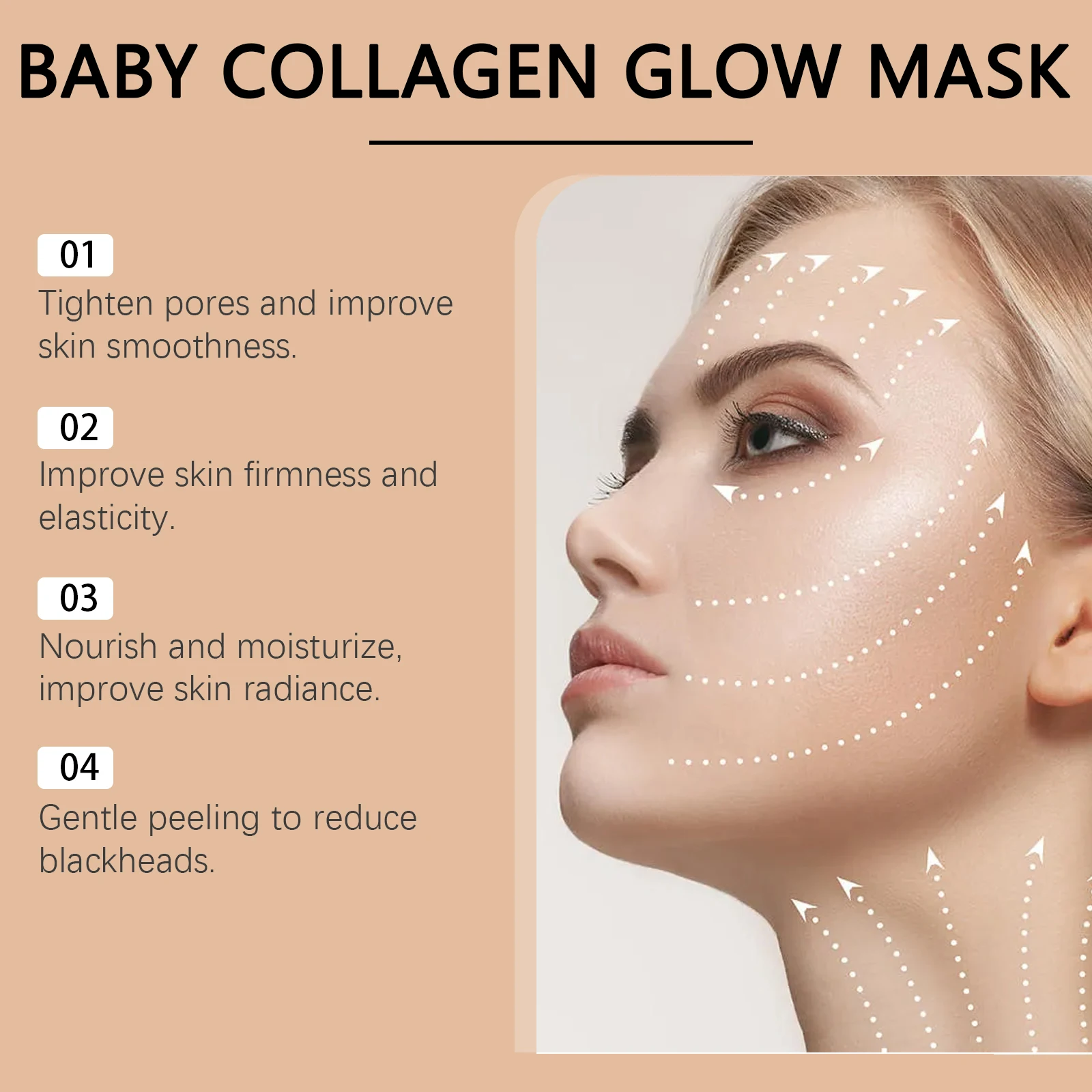 Collagen Peel Off Mask Face Deep Cleansing Moisturizing Shrink Pores Oil-Control Hydrating Beauty Health Skin Care Facial Mask