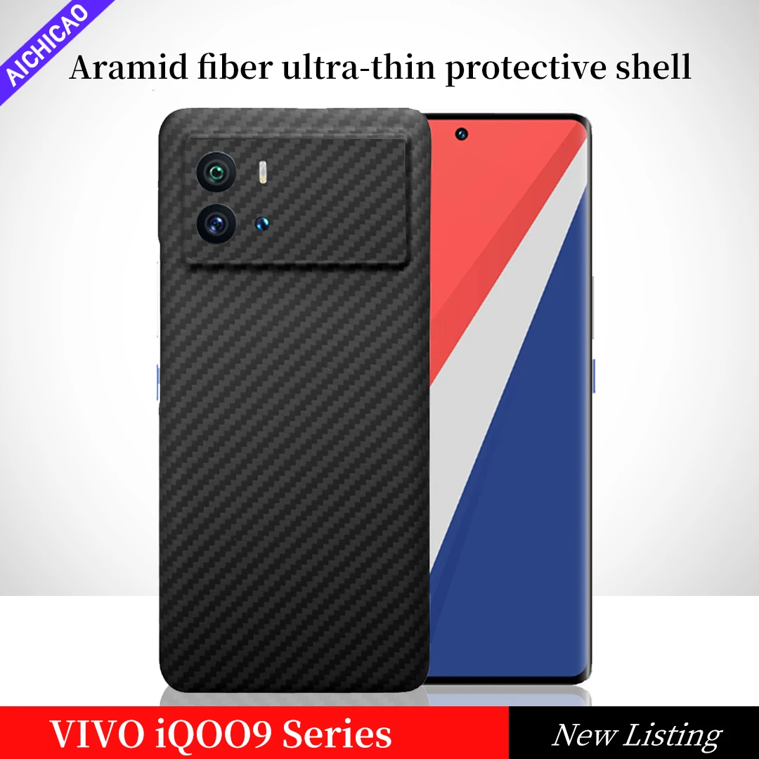 

Чехол из настоящего углеродного волокна для Vivo IQOO 10 8 9 PRO, ультратонкий Ультратонкий чехол IQOO 10 9 8, Роскошный чехол из арамидного волокна