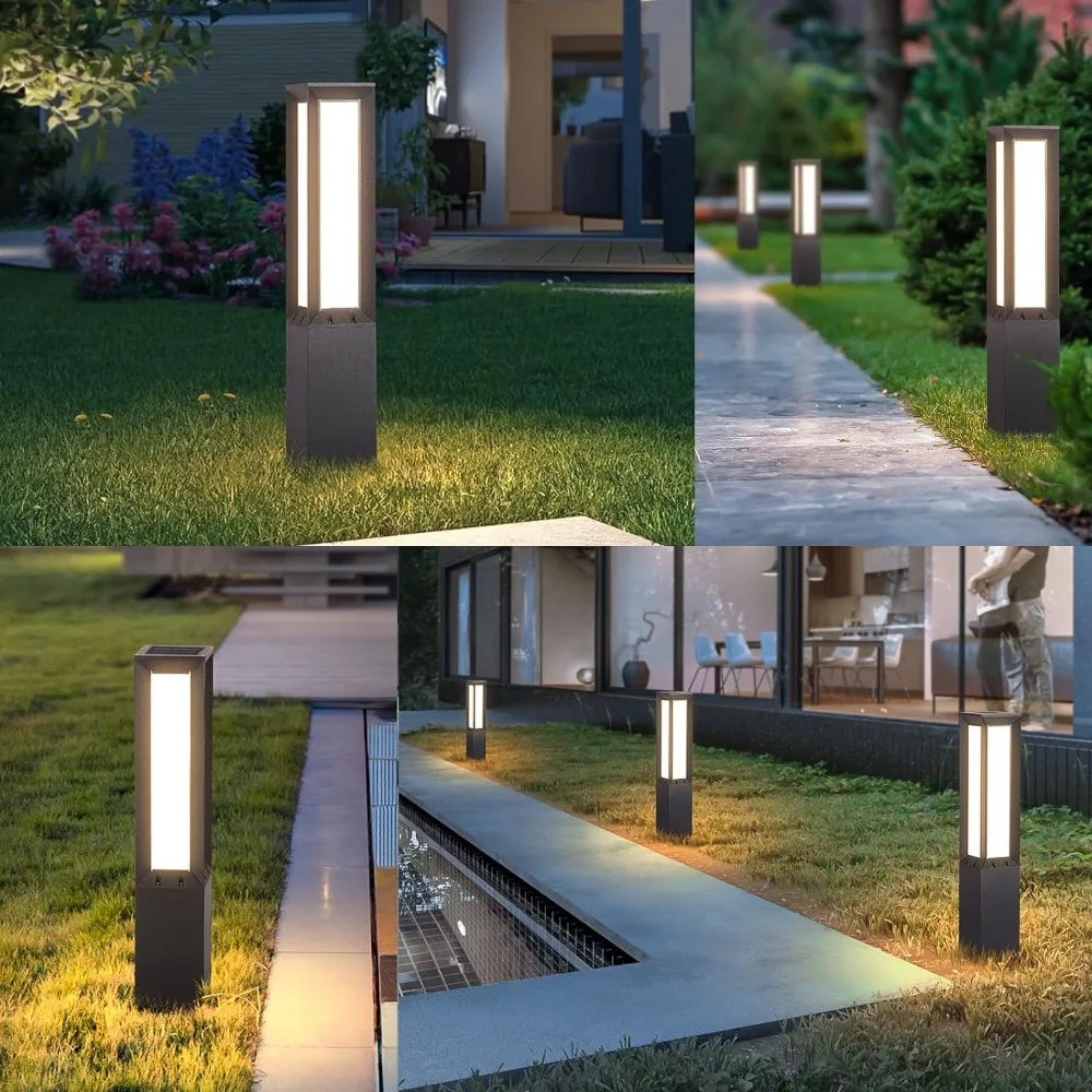 Imagem -06 - Impermeável Jardim Floor Lamp Solar Lights 3000k Led Bollard Lighting Modern Walkway Light Landscape Lights 32 Polegada Ip65