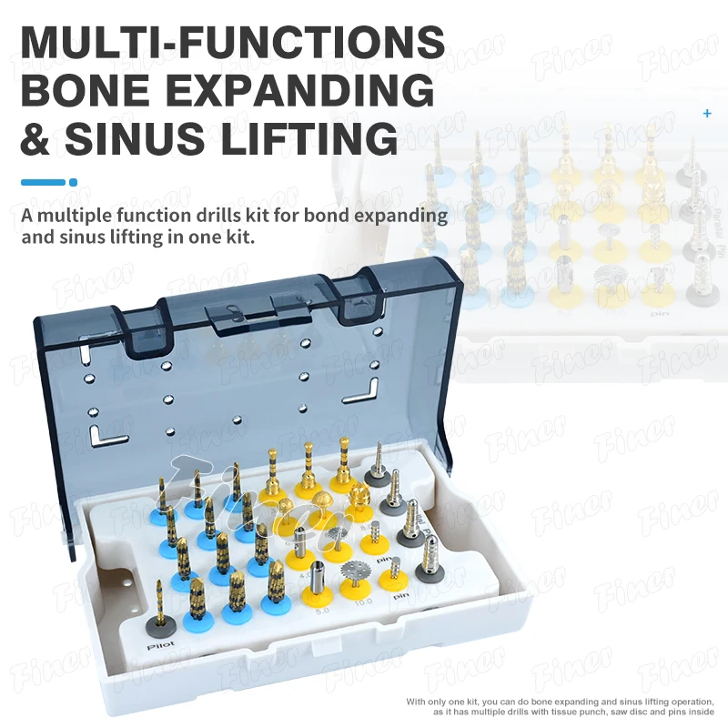 Multifunktions-Bohrer-Set, chirurgisches Knochenschneiden, erweiterbare Sinus-Hebebohrer