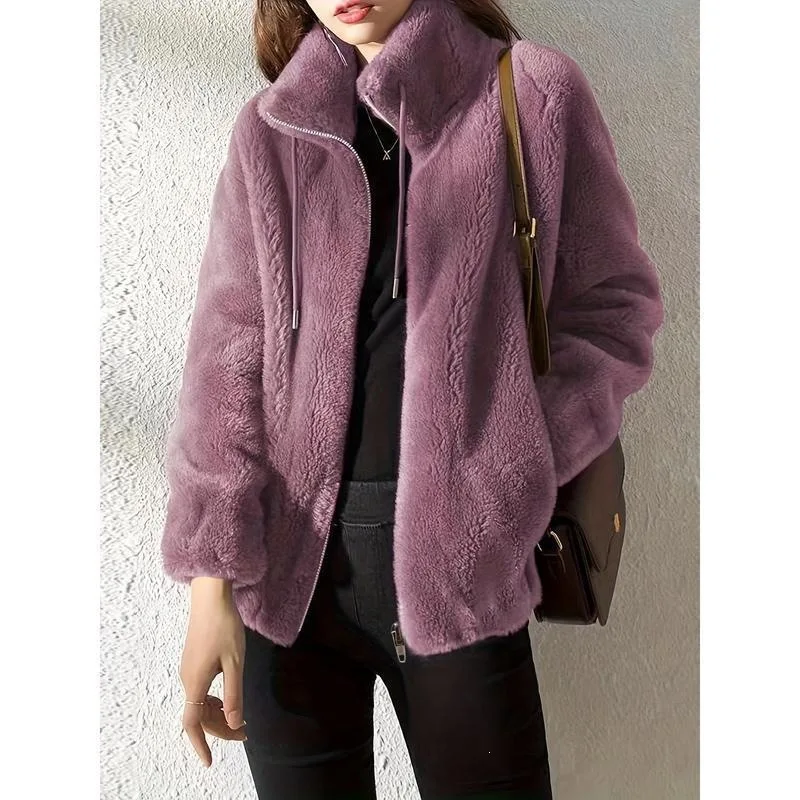 

Women's Fleece Zip Hoodie Open Cardigan Spring 2026 Fashion Ladies Premium Quality No Brand Registered Trademark