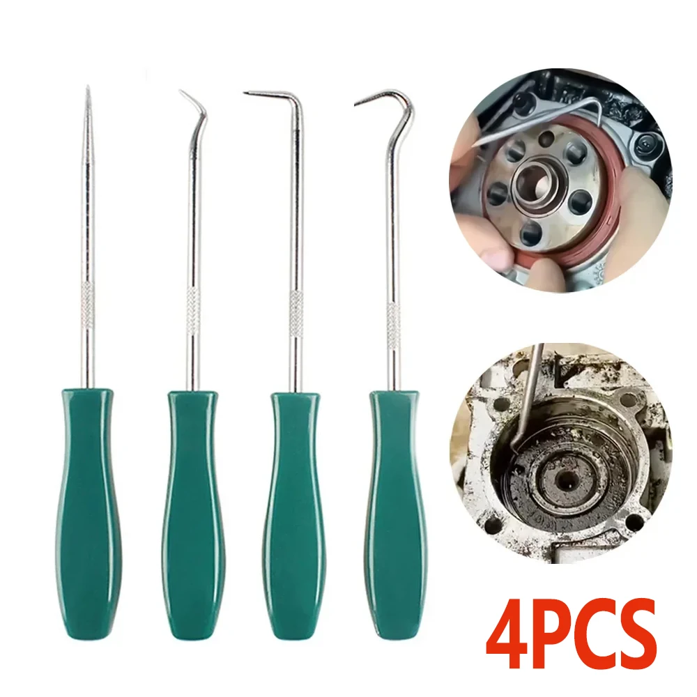 

4 шт., съемник сальника, комбинированный крючок, набор инструментов, уплотнительное кольцо, съемник прокладок, крючок для удаления, инструменты для авторемонта, инструменты для разборки