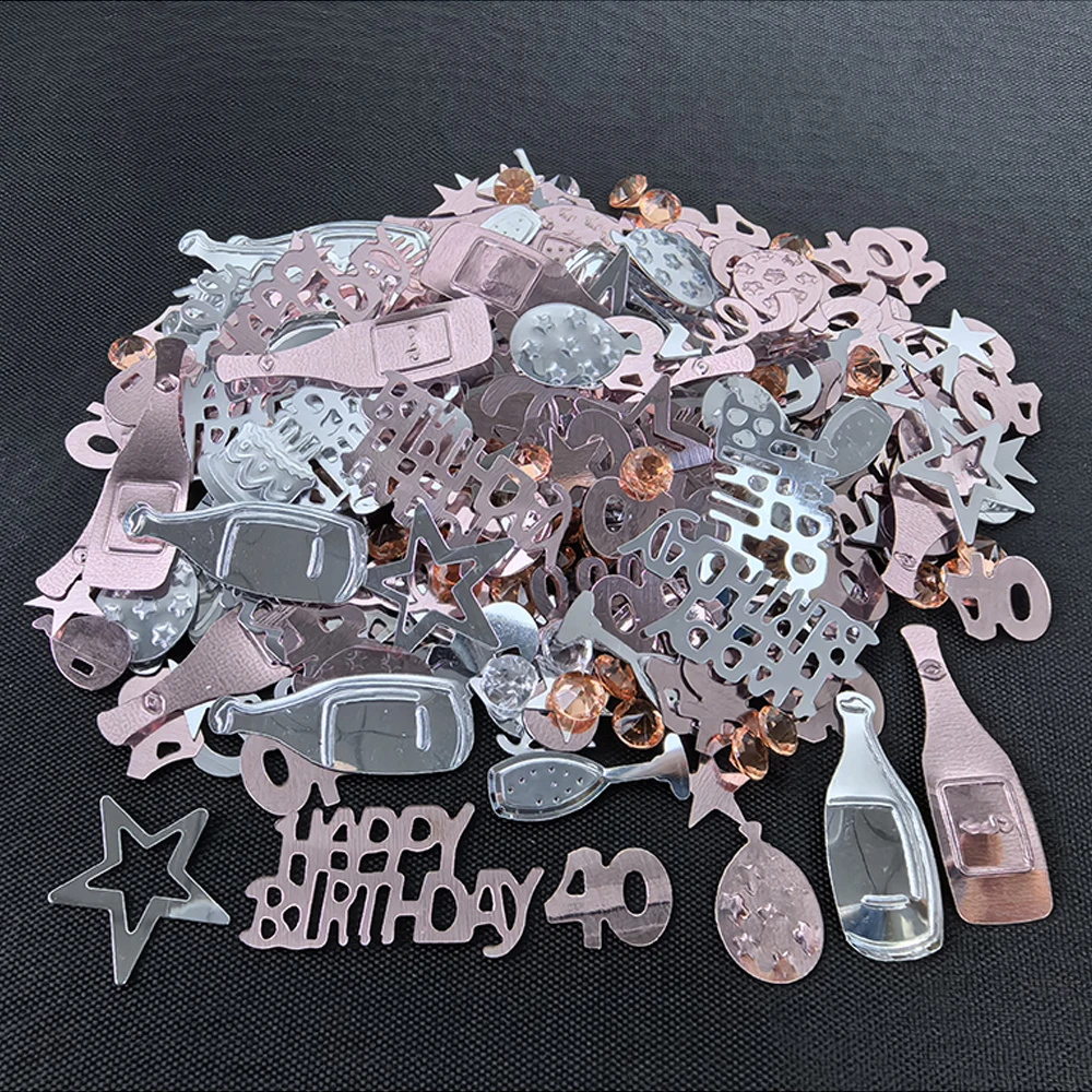 Roségold, rosa, silberfarben, digitaler Glitzer-Trümmer, 16., 18., 30., 40., 50., 60. Mädchen, Jungen, Männer, Frauen, Geburtstagsparty, Konfetti-Dekoration – Detail 6