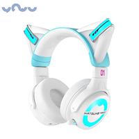 YOWU Hatsune Miku Anime Wireless Gaming Headsets APP Control RGB Lights Bluetooth 5.0 Professional Headset Audio Headphones