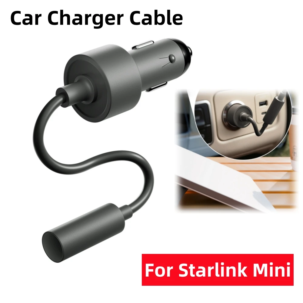 

For Starlink Mini Cigarette Lighter Car Adapter with Step Up Booster for Starlink Mini 12V Power Cord 20V Output Plug-and-Play