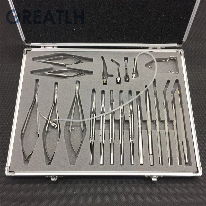 Basics Ophthalmologys Instruments minor eye surgerys set Ophthalmics Surgerys Instruments Set with case 21B-H