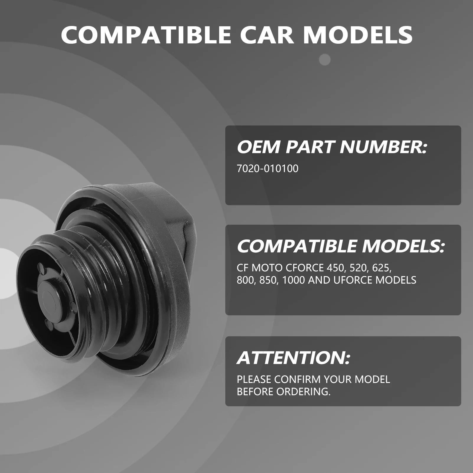 7020-010100 مجموعة قفل غطاء الوقود قابل للقفل مع مفتاحين لـ CF Moto 450, 520, 550, 625, 800, 850, 1000 CForce EU4+EU5 #2