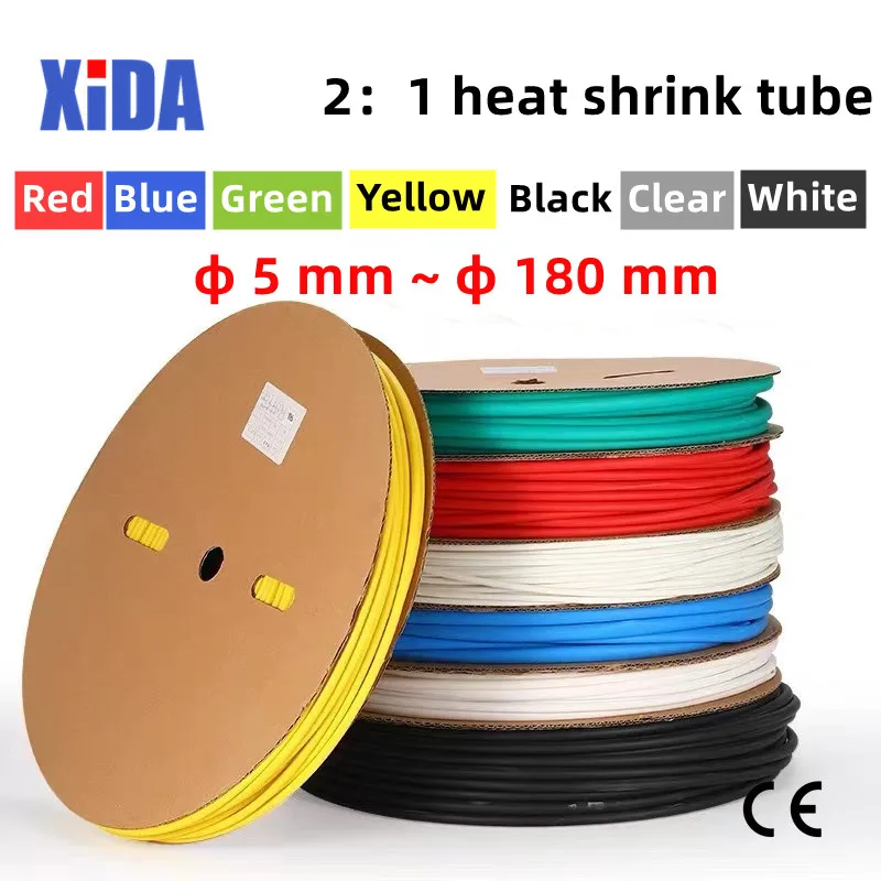 1M Clear Black Thermoresistant Heat Shrink Tube Wire Cable Sleeve Heat Shrink Tubing Insulated Sleeving Wire Connector Protector