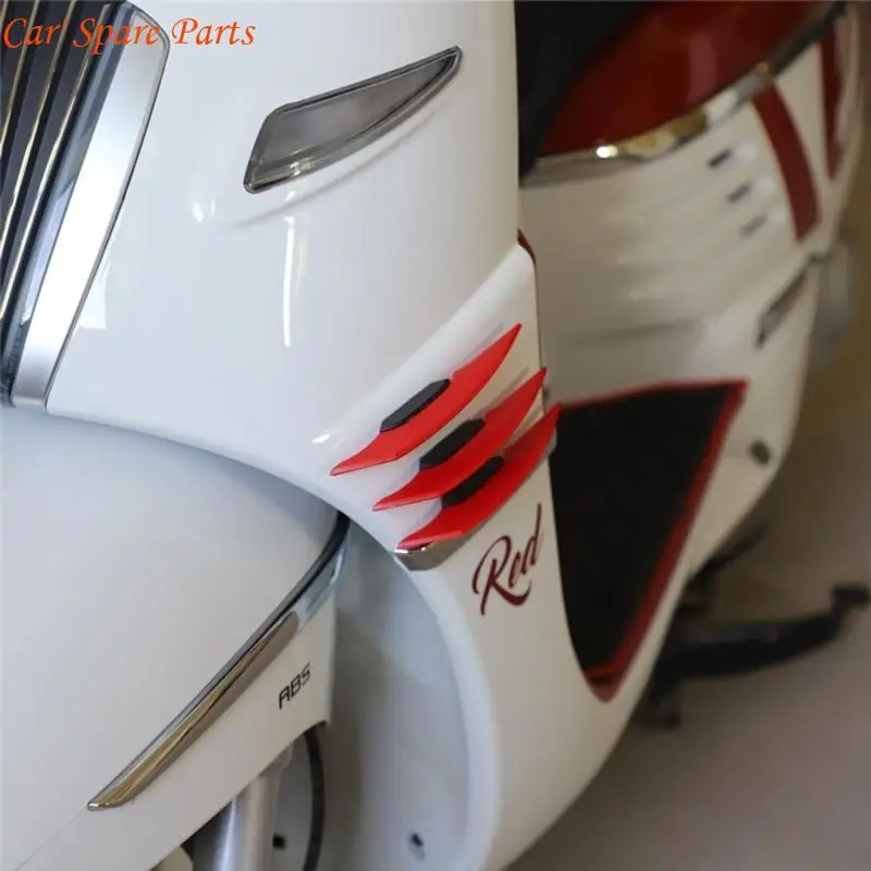 Y4ua 2 peças spoiler lateral dianteiro da motocicleta winglets aerodinâmicos adequados para scooters elétricos elegante e