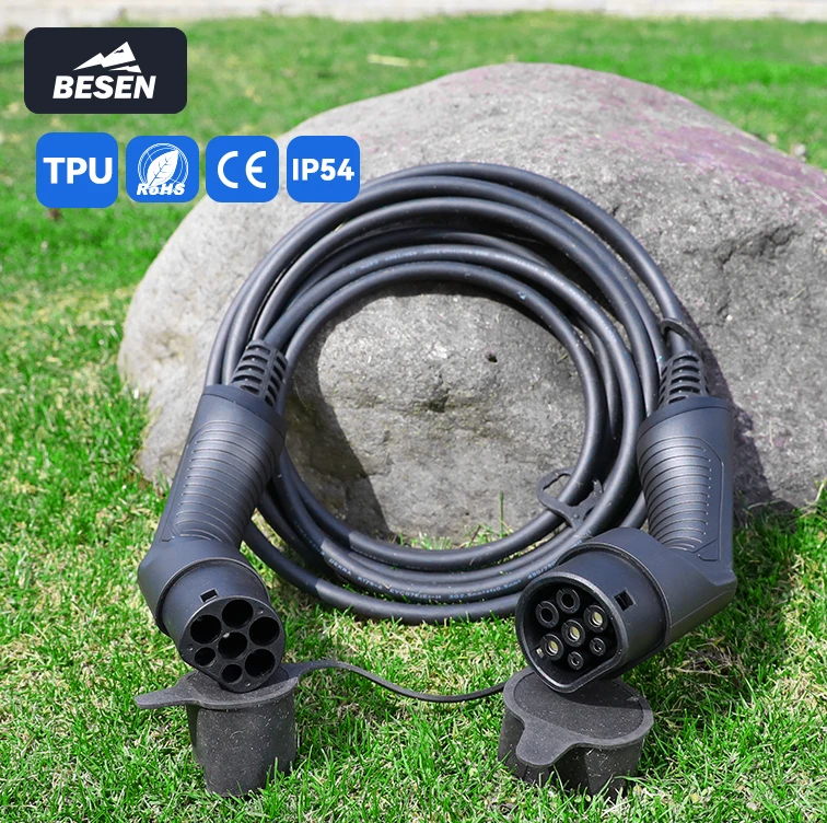 BESEN Тип 2–Тип 2 IP54 КАБЕЛЬ ЗАРЯДНОГО УСТРОЙСТВА ДЛЯ ЭЛЕКТРИЧЕСКОГО АВТОМОБИЛЬНОГО ЗАРЯДНОГО УСТРОЙСТВА 32 А, 32 А, однофазный, 7,2 кВт