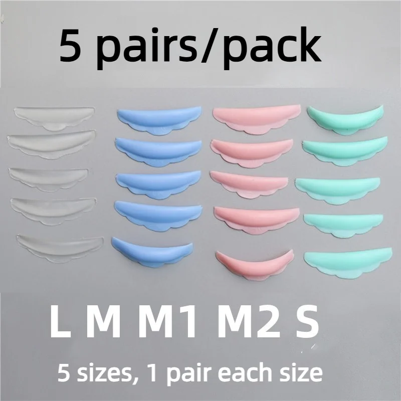 110 Bags 5 Sizes Eyelash Lifting Silicone Pads Eyelash Perm Silicone Pads Curved Edges Eyelash Silicone Strips S M M1 M2 L