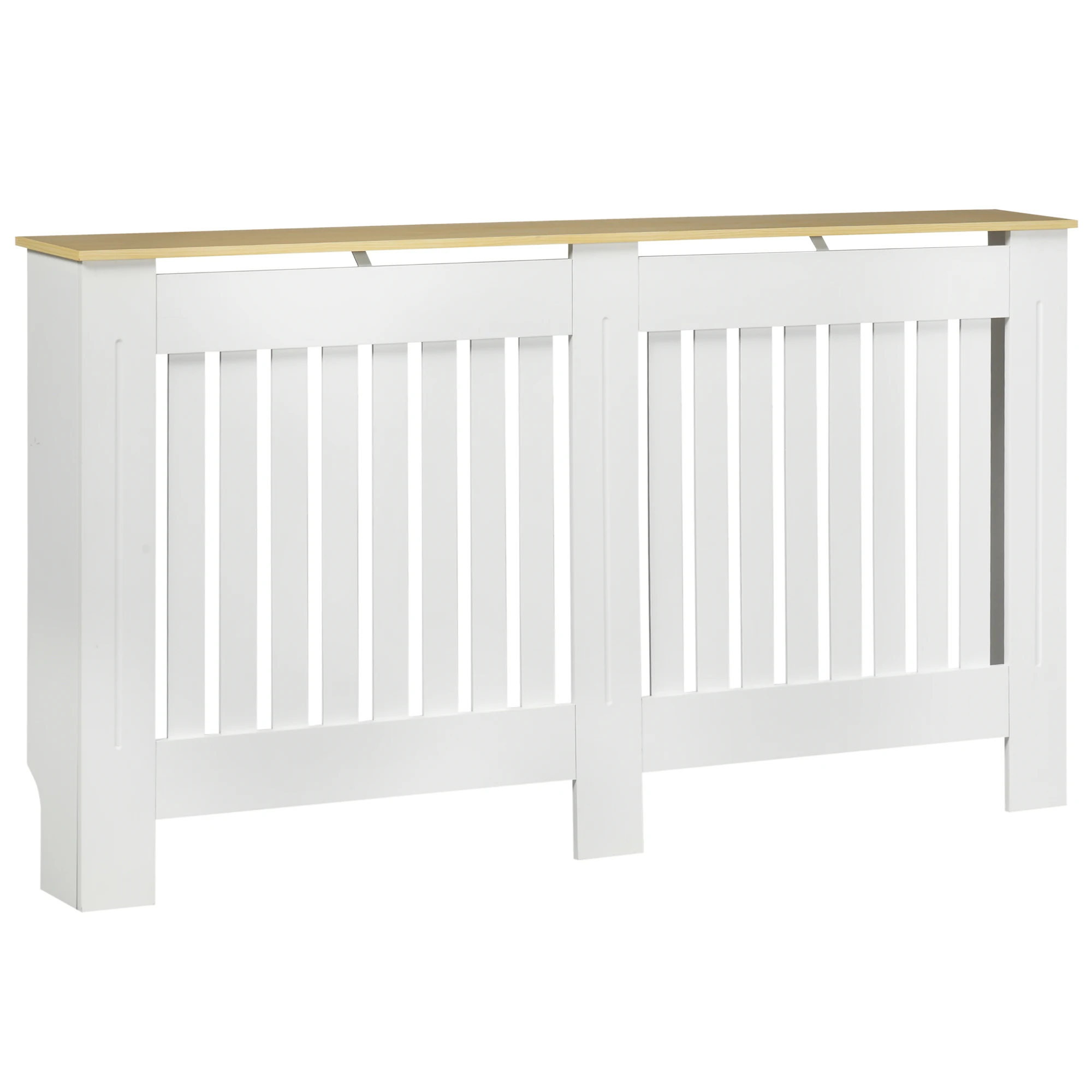 HOMCOM Cubierta Radiador 152x19x83 cm MDF Dispositivo Antivuelco Moderno Blanco