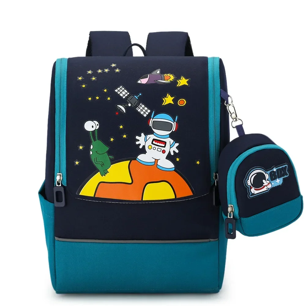 Primary school students backpack boys and girls 6-9 years old weight loss spine protection children space backpack