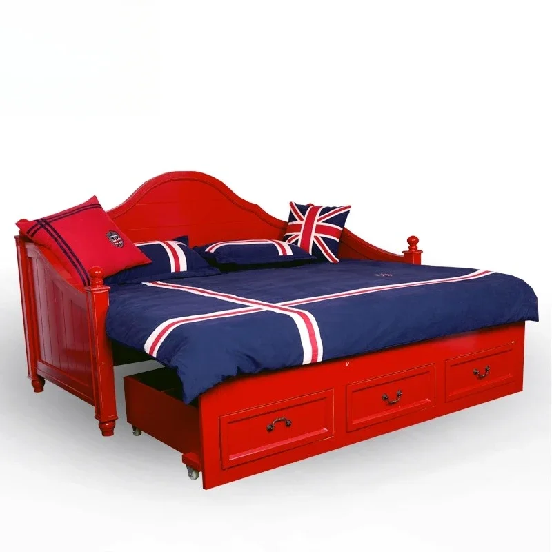 American study solid wood leisure lazy sofa