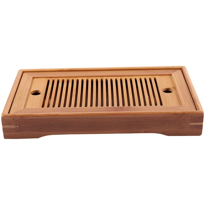 

Bamboo Tea Trays Kung Fu Tea Accessories Tea Tray Table With Drain Rack 25X14X3.5Cm Chinese Tea Serving Tray Set