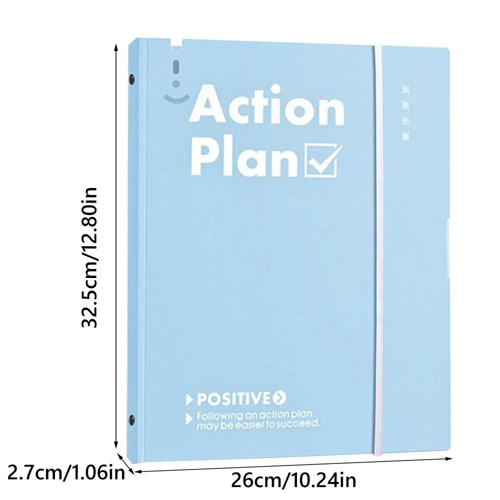 Simple Straps Design A4 File Folder Hard Cover Loose Leaf Test Paper Storage Binder Detachable File Bag School Office