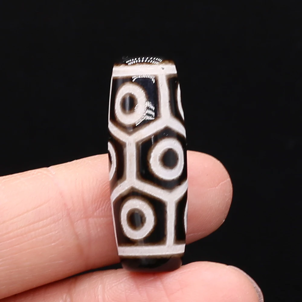 Natural Stone Bead Tibetans Divination Pattern Natural Agates Loose Bead for Women Making DIY Jewerly Necklace Gift 12x30mm