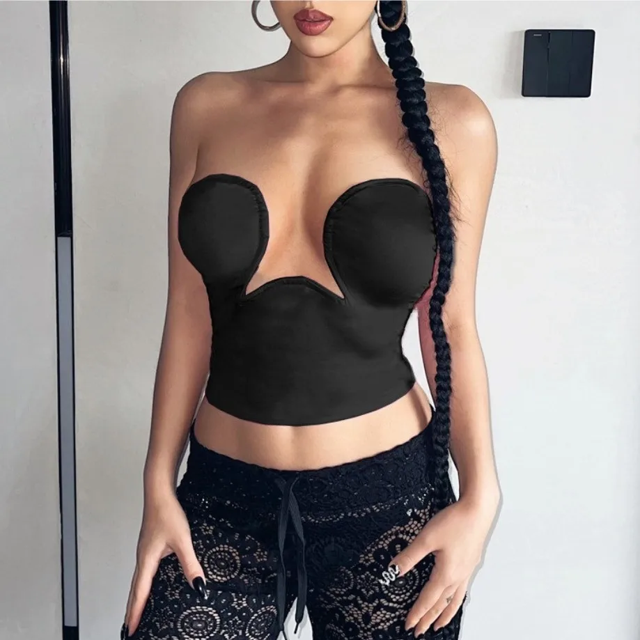 New Summer Black Color White Color Fashion Off the Shoulder Tops Sexy Bandage Strapless Short Tops Tank High Quality