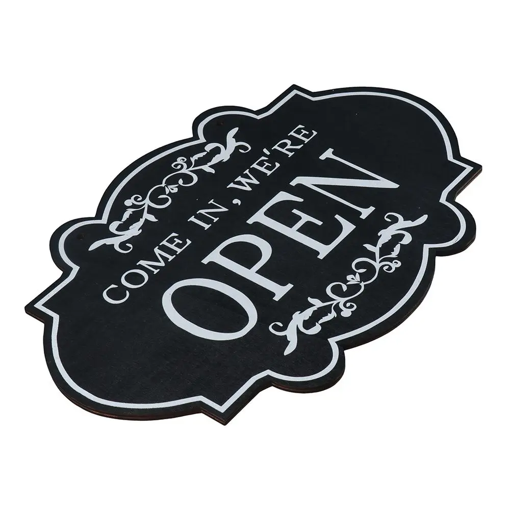 Club Double Sided Business Sign Reversible With Ring Hanging Sign Open and Closed Shop