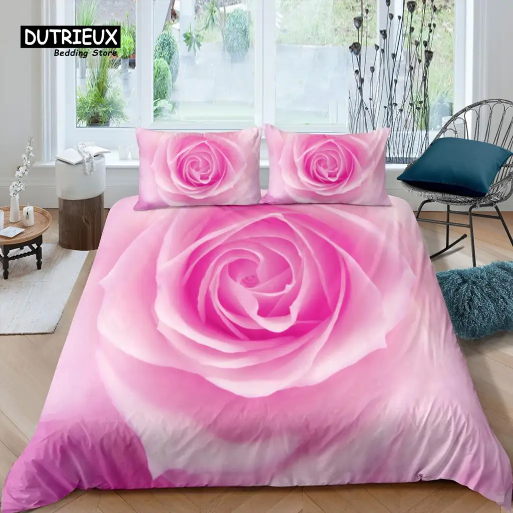 

Home Living Luxury 3D Rose Bedding Set Comfortable Duvet Cover Set Pillowcase Kids Bedding Set Queen and King EU/US/AU/UK Size