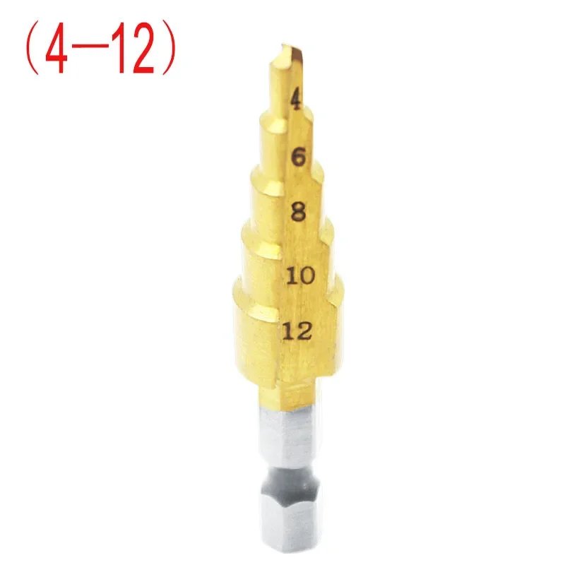 

1/3pcs High-Speed Steel Step Drill Bits 4-12 4-20 4-32 Drill Bits Wood Hole Cutter Cone Drilling Tool For Brass Plastic Wood