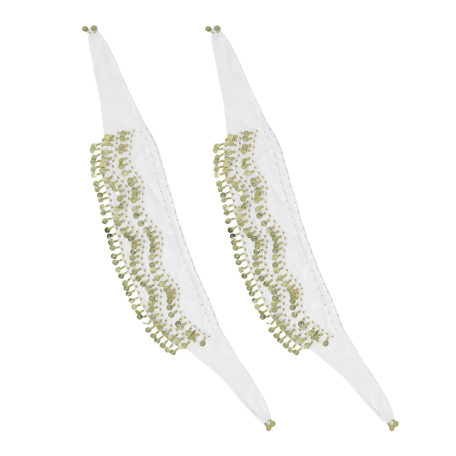 2 個ベリーダンスヒップスカーフ軽量ウエストスカートコインベルトフェスティバルパーティーダンスパフォーマンスアクセサリーダンサーアクセサリー