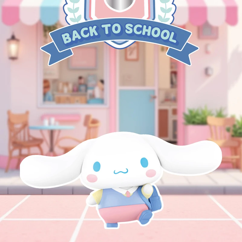 Sanrio Familie zurück zur Schule Blindbox Kulomi Melo Tipacha Hund Zimt Hund Puppe Figur Mädchen Geschenk Ornament