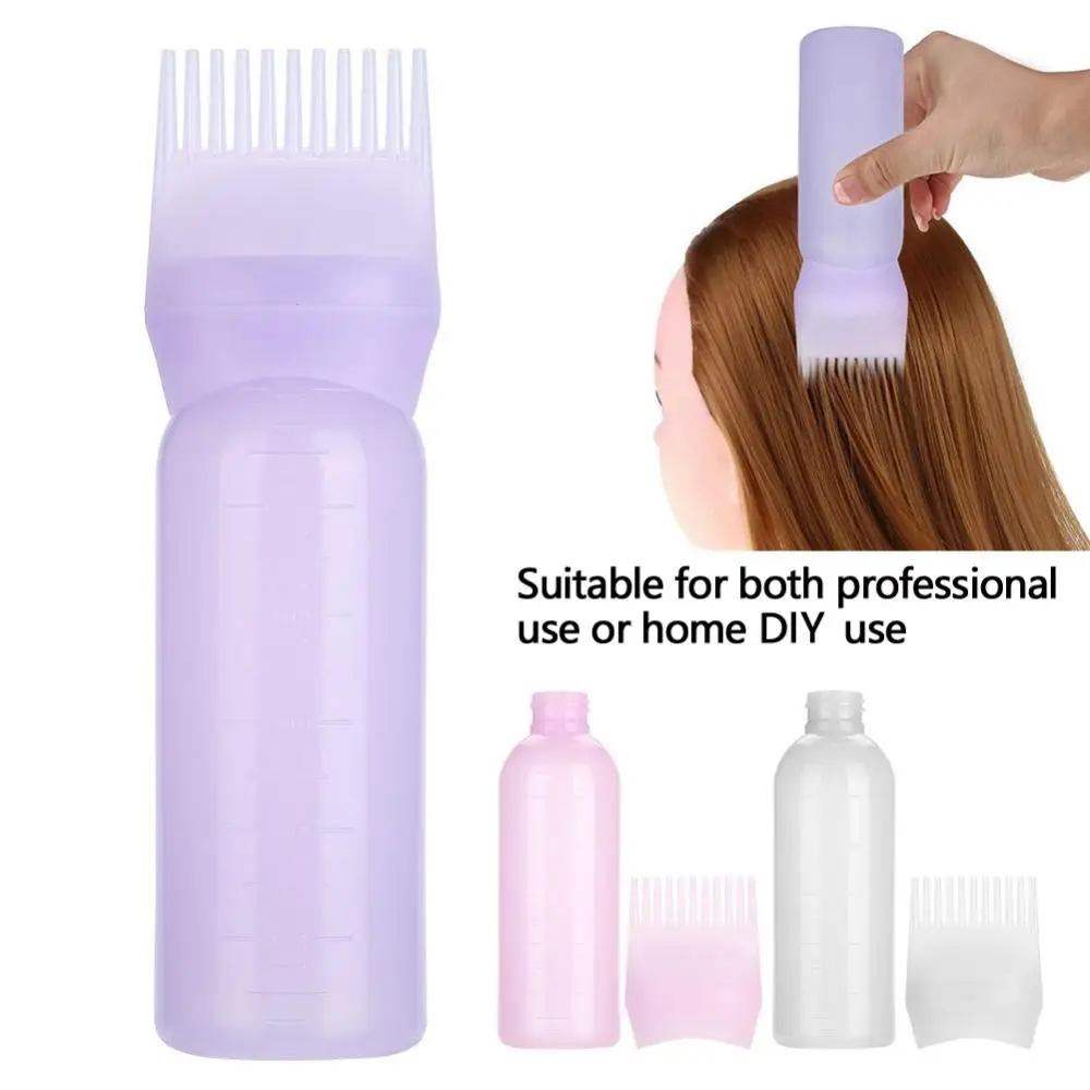 Refillable Hair Dye Bottle, Pente aplicador, Multicolor Plastic, Dispensing Salon Oil, Coloração de cabelo, Cabeleireiro Styling Tool, 120ml